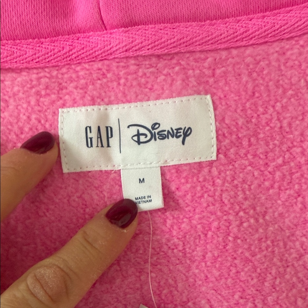 GAPxDisney Women's Lilo and Stitch Bright Pink Floral Cropped Hoodie - Picture 5 of 10